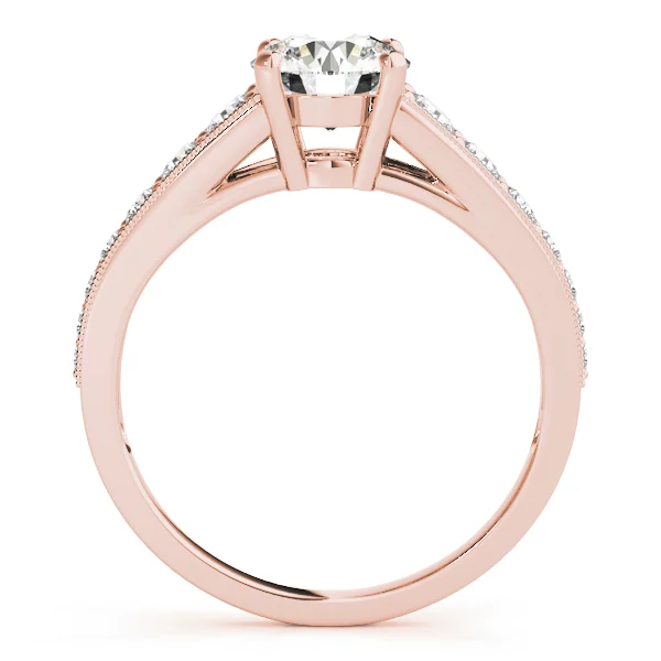 Graduating Single Row Milgrain Round Engagement Ring - Image 10