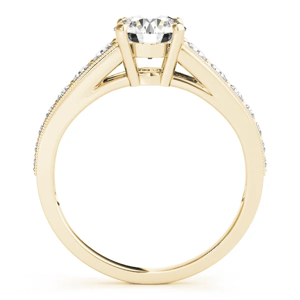 Graduating Single Row Milgrain Round Engagement Ring - Image 6