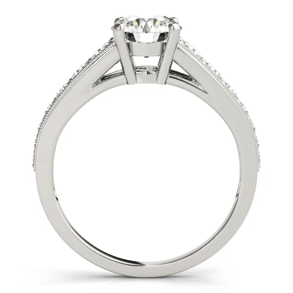 Graduating Single Row Milgrain Round Engagement Ring - Image 2