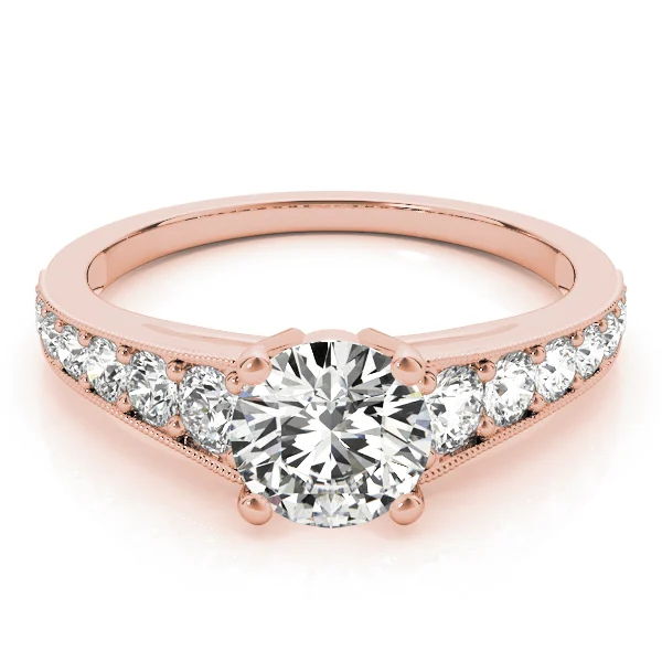Graduating Single Row Milgrain Round Engagement Ring - Image 12