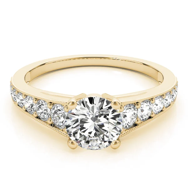 Graduating Single Row Milgrain Round Engagement Ring - Image 8