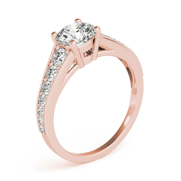 Graduating Single Row Milgrain Round Engagement Ring - Image 11