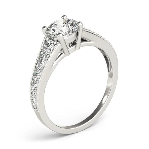 Graduating Single Row Milgrain Round Engagement Ring - Image 3