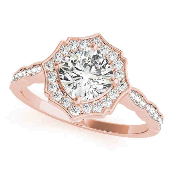 Scalloped Cushion Halo Ring - Image 9