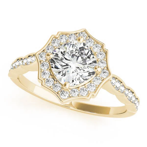 Scalloped Cushion Halo Ring - Image 5
