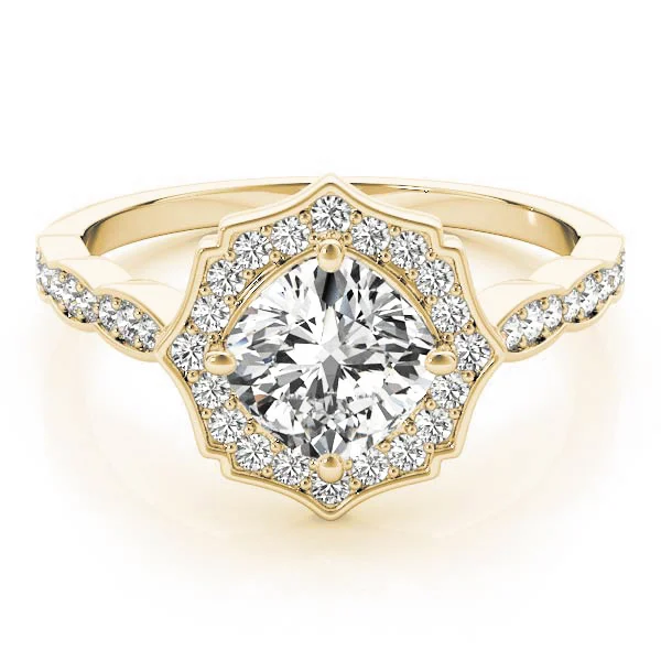 Scalloped Cushion Halo Ring - Image 8