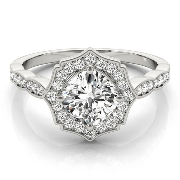 Scalloped Cushion Halo Ring - Image 4