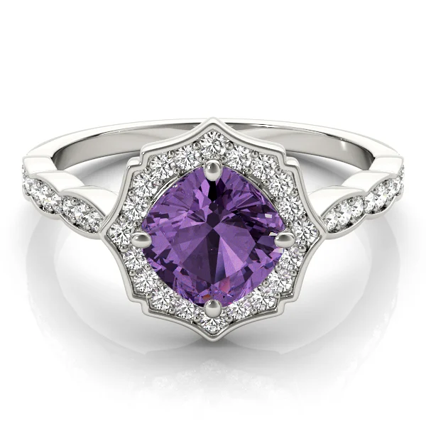 Scalloped Cushion Halo Ring - Image 15