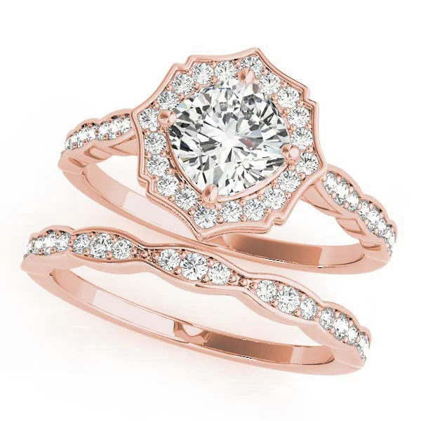 Scalloped Cushion Halo Ring - Image 11