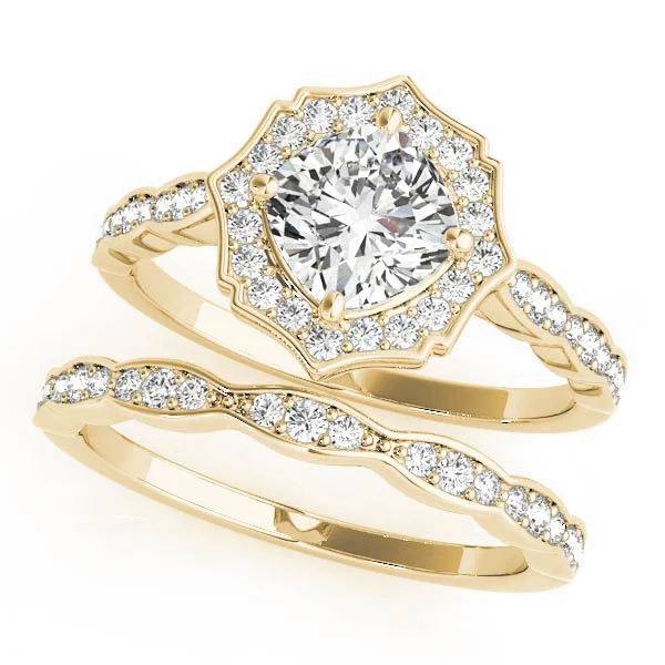 Scalloped Cushion Halo Ring - Image 7