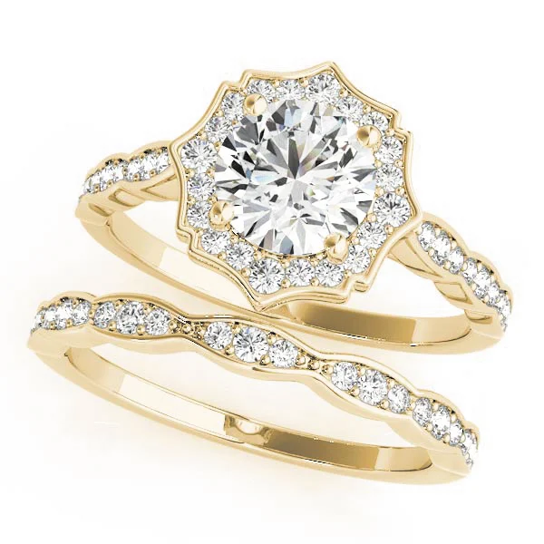 Scalloped Halo Single Row Engagement Rings - Image 8