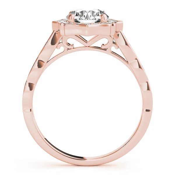 Scalloped Halo Single Row Engagement Rings - Image 12