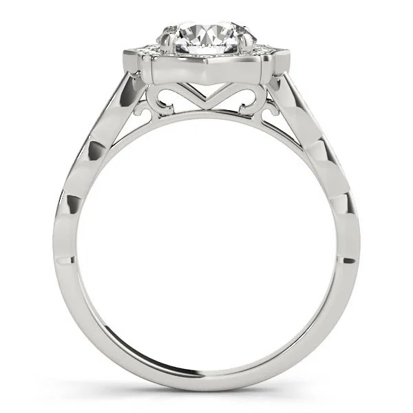 Scalloped Halo Single Row Engagement Rings - Image 2