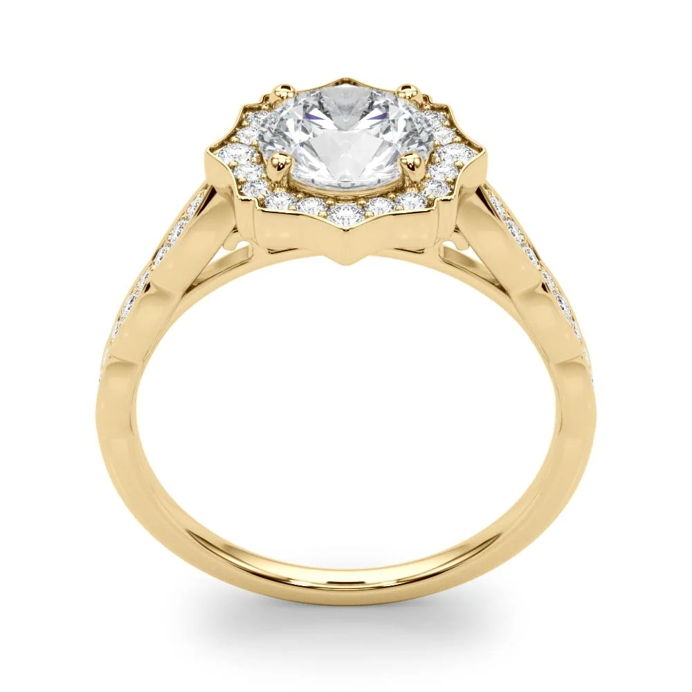 Scalloped Halo Single Row Engagement Rings - Image 10