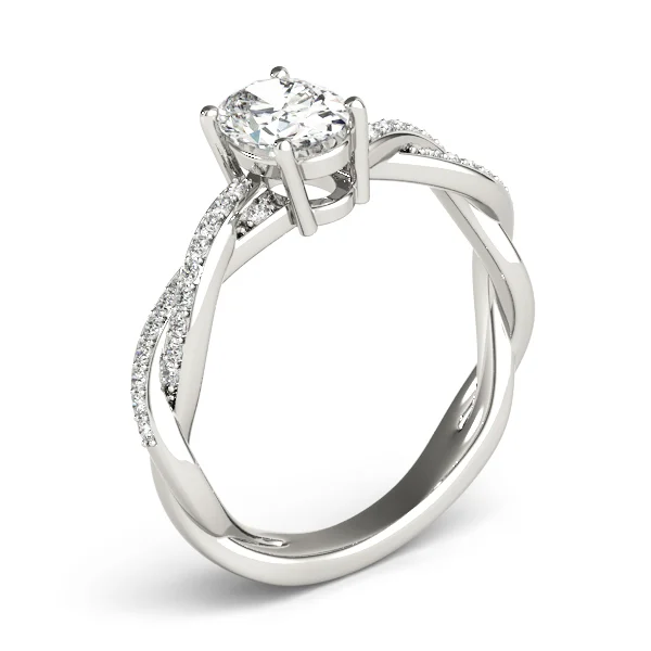 Double Row Twisted Shank Engagement Ring - Image 4