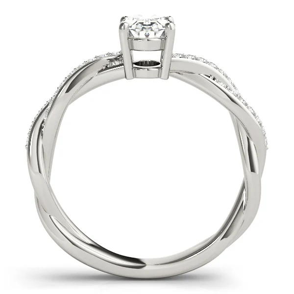 Double Row Twisted Shank Engagement Ring - Image 2