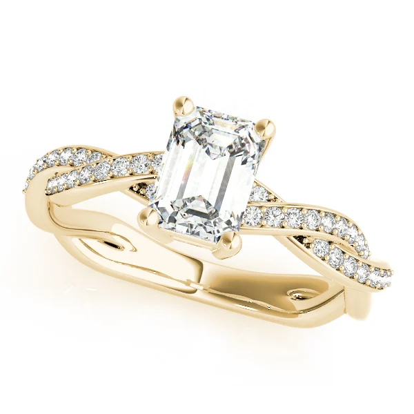 Emerald-Cut Braided Shank Multi-Row Engagement Rings - Image 10