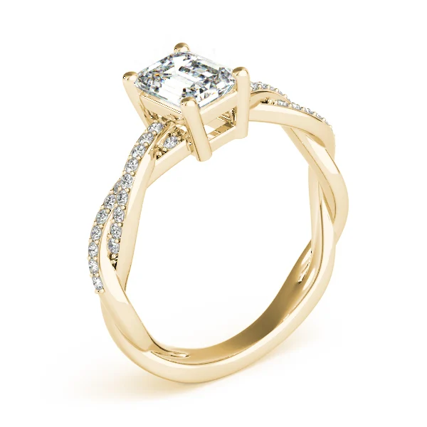 Emerald-Cut Braided Shank Multi-Row Engagement Rings - Image 13