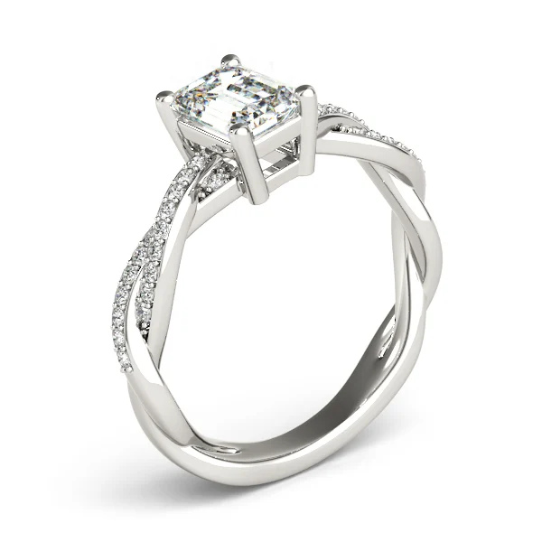 Emerald-Cut Braided Shank Multi-Row Engagement Rings - Image 4