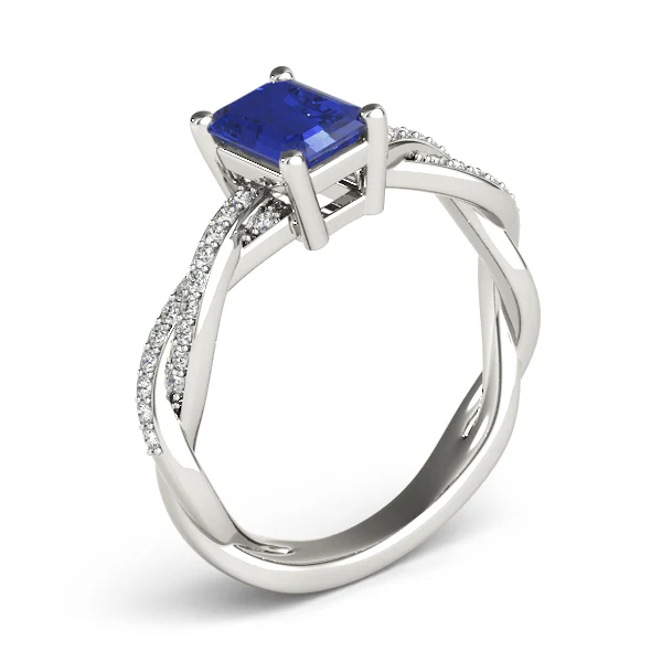 Emerald-Cut Braided Shank Multi-Row Engagement Rings - Image 9