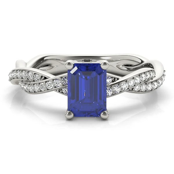 Emerald-Cut Braided Shank Multi-Row Engagement Rings - Image 8