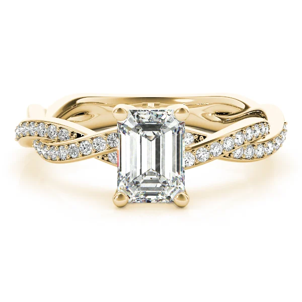 Emerald-Cut Braided Shank Multi-Row Engagement Rings - Image 12