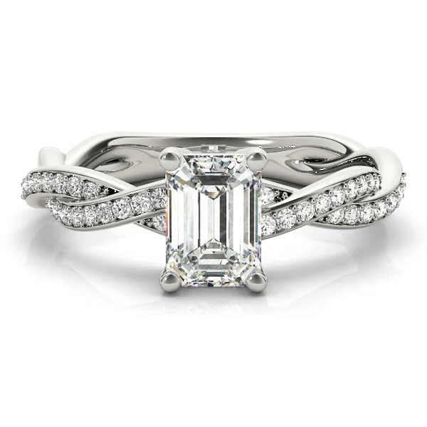 Emerald-Cut Braided Shank Multi-Row Engagement Rings - Image 3