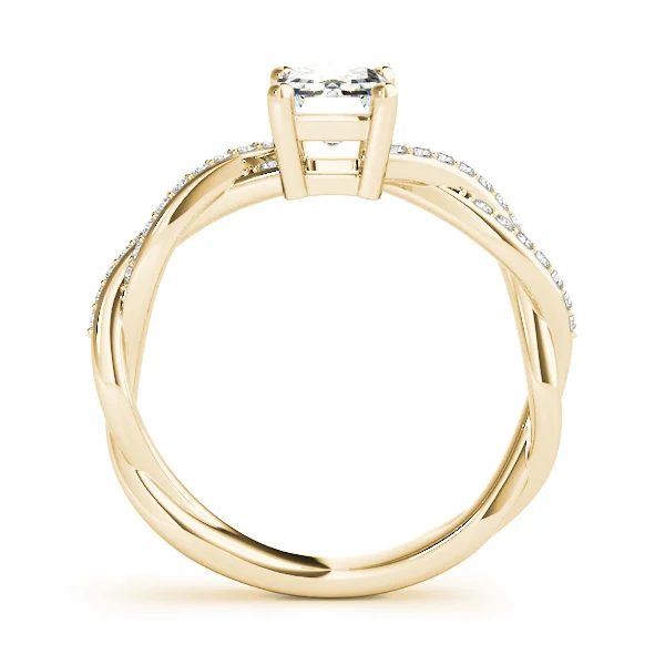 Emerald-Cut Braided Shank Multi-Row Engagement Rings - Image 11