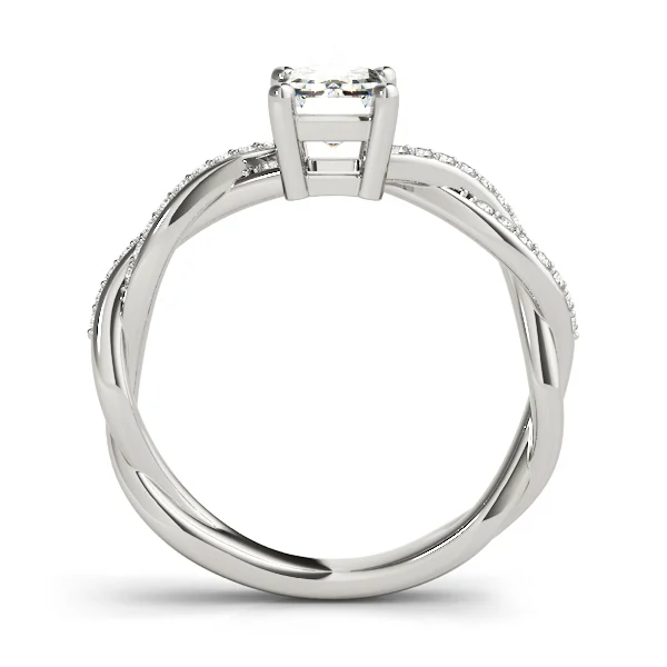 Emerald-Cut Braided Shank Multi-Row Engagement Rings - Image 2