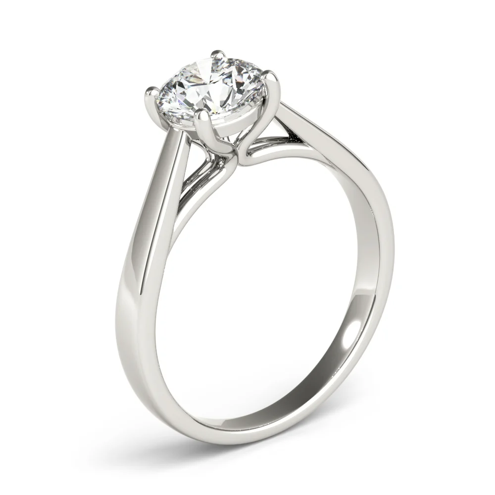 4-Prong Cathedral Solitaire Engagement Ring - Image 4