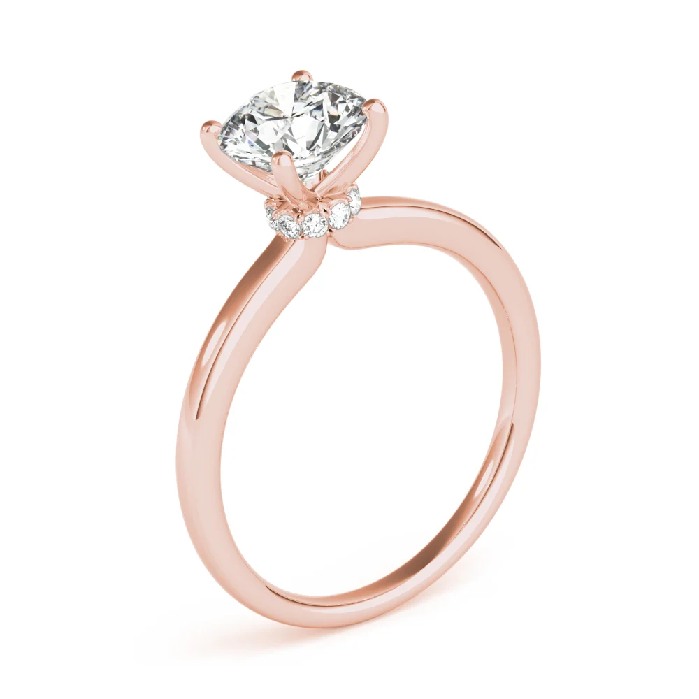 Round Hidden Halo Engagement Ring - Image 14