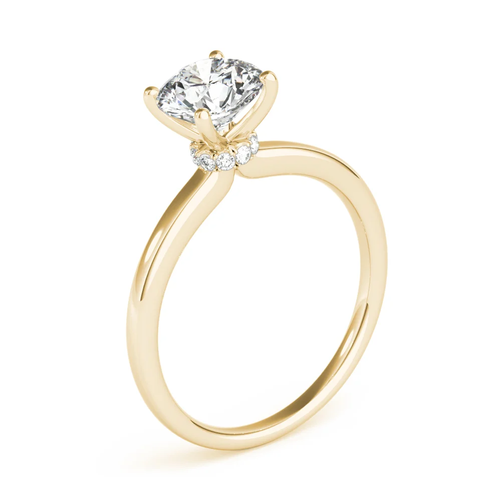 Round Hidden Halo Engagement Ring - Image 9