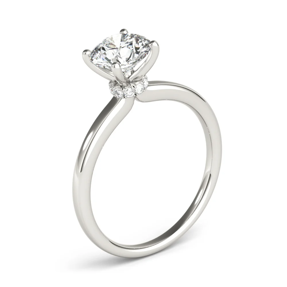 Round Hidden Halo Engagement Ring - Image 4