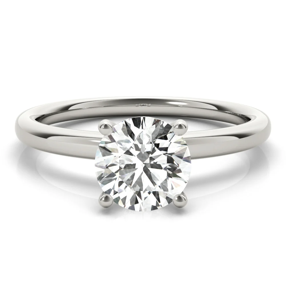 Round Hidden Halo Engagement Ring - Image 3
