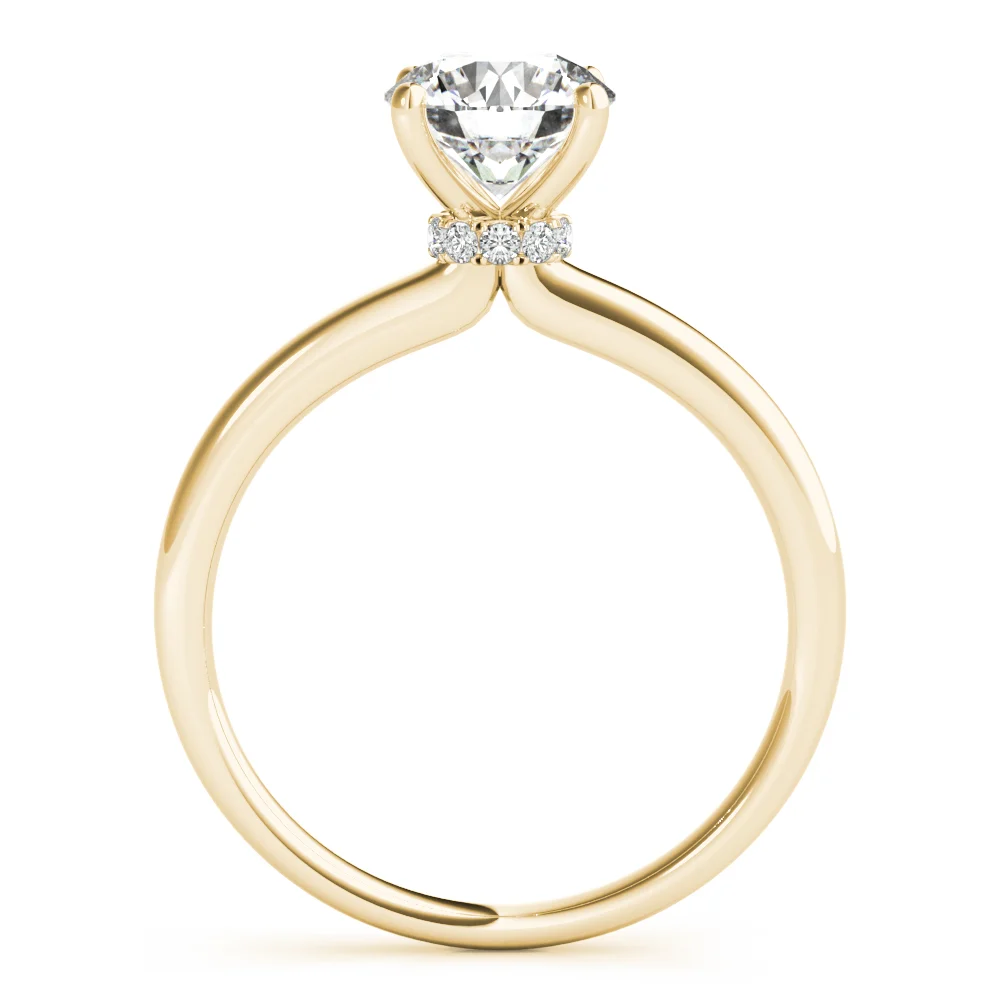Round Hidden Halo Engagement Ring - Image 7