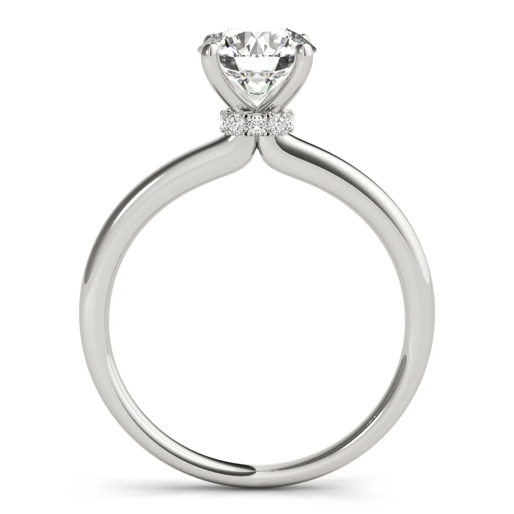 Round Hidden Halo Engagement Ring - Image 2