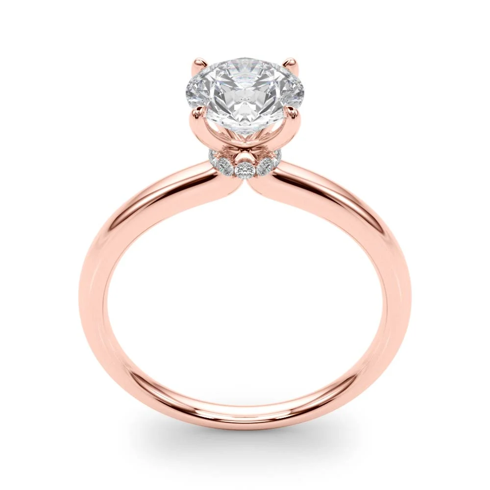 Round Hidden Halo Engagement Ring - Image 15