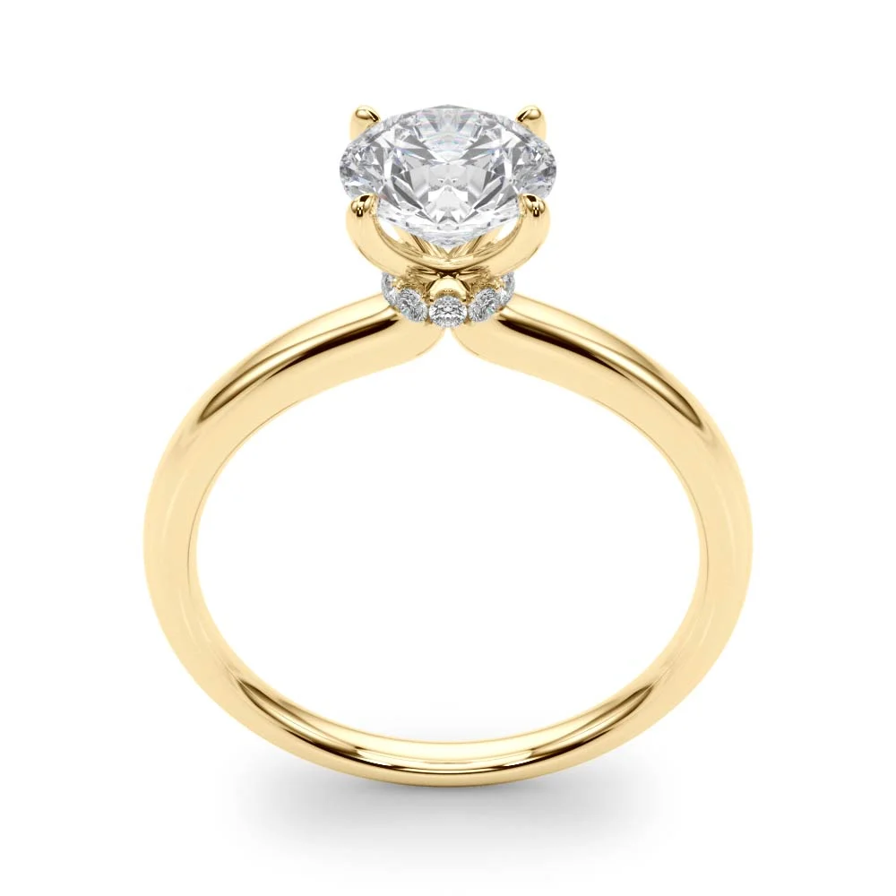Round Hidden Halo Engagement Ring - Image 10