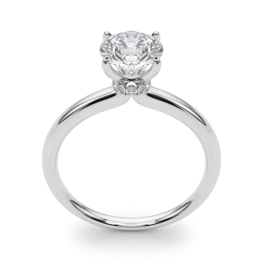 Round Hidden Halo Engagement Ring - Image 5