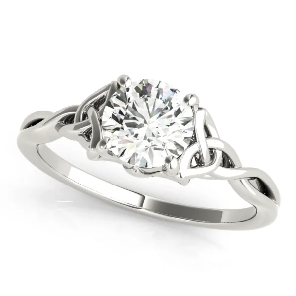 Solitaire Round Twisted Engagement Ring
