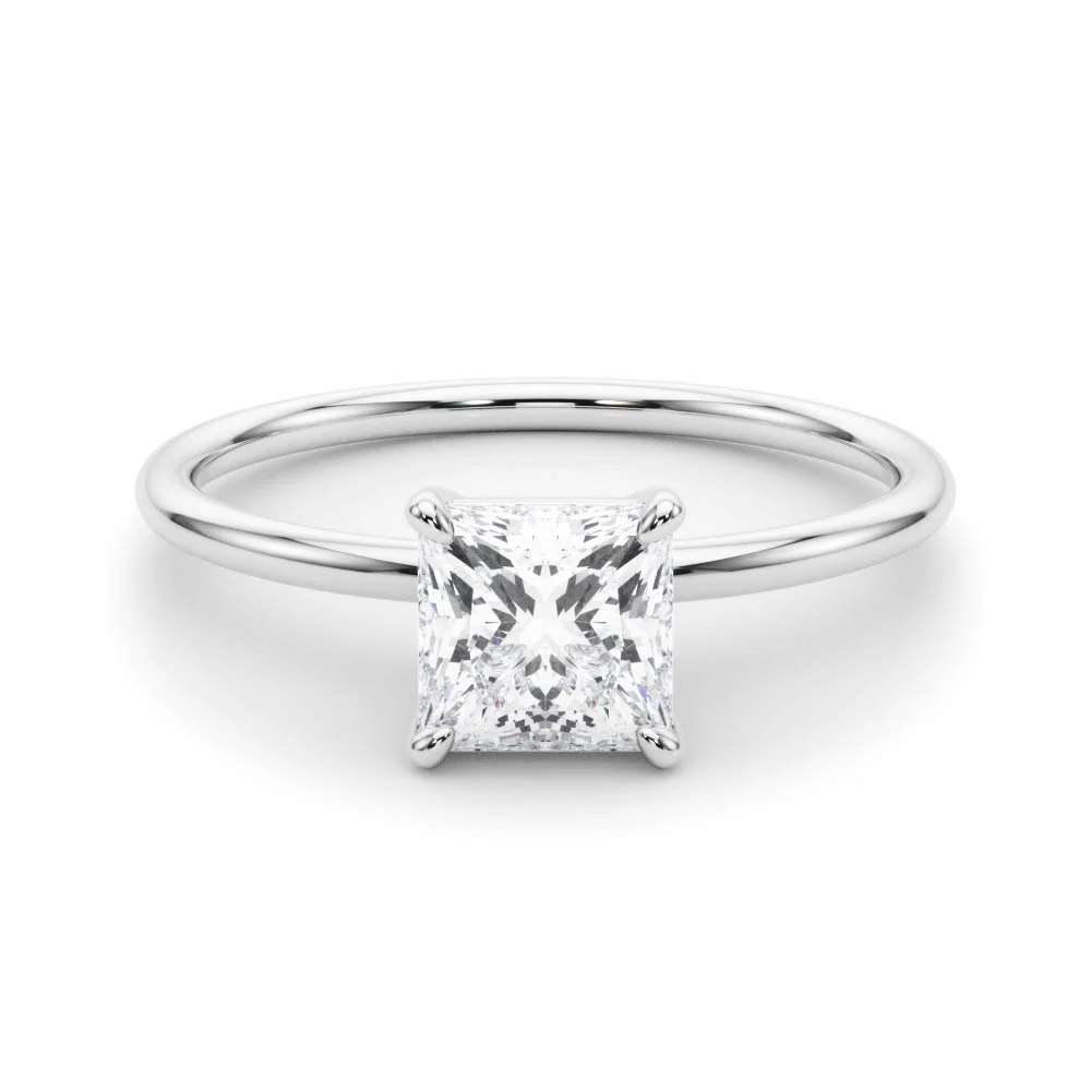 Solitaire Princess Cut Engagement Ring - Image 3