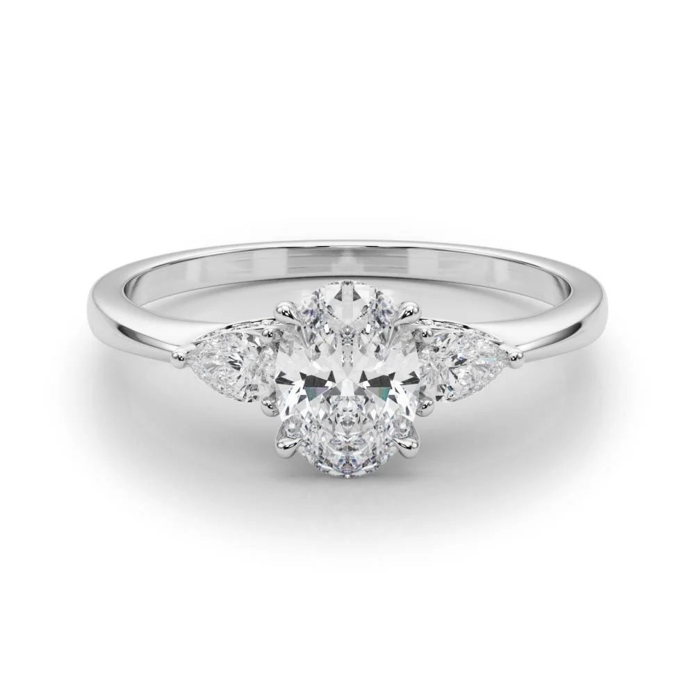 Oval & Pear Shape Engagement Ring - Image 3