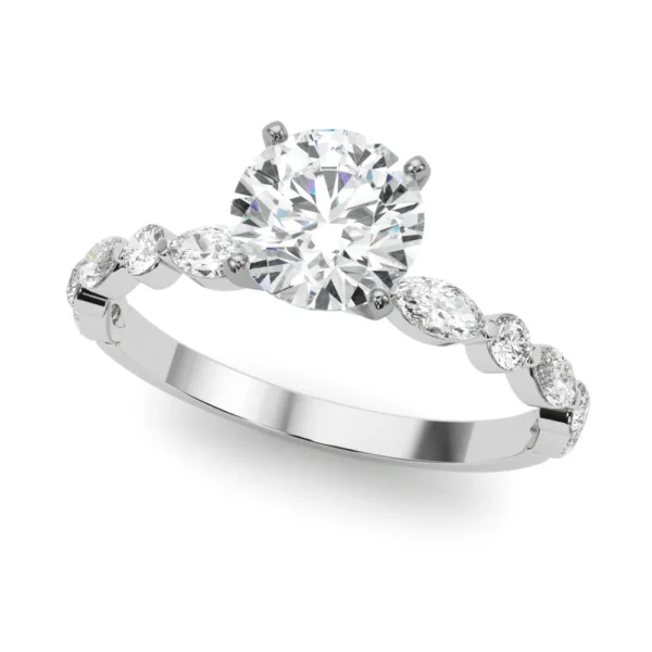 Alternating Round & Marquise Engagement Ring