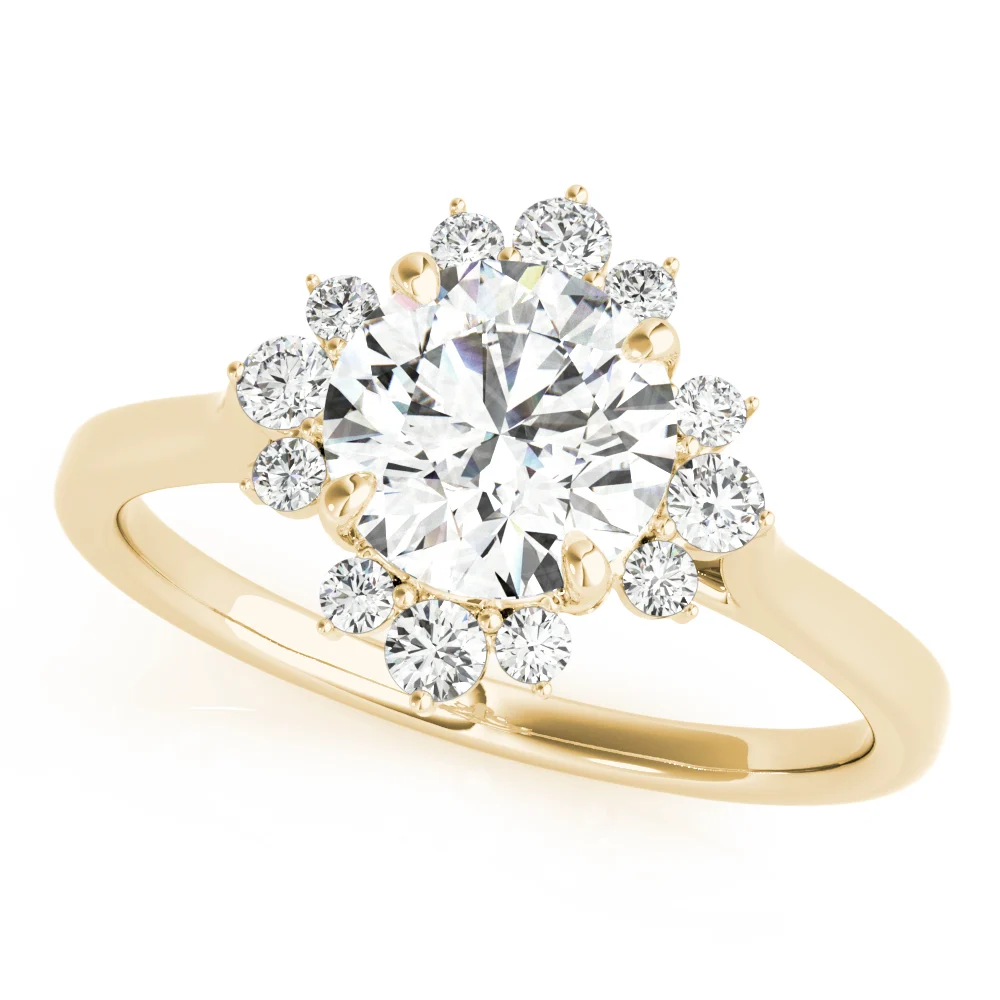 Round Scattered Halo Engagement Ring - Image 5