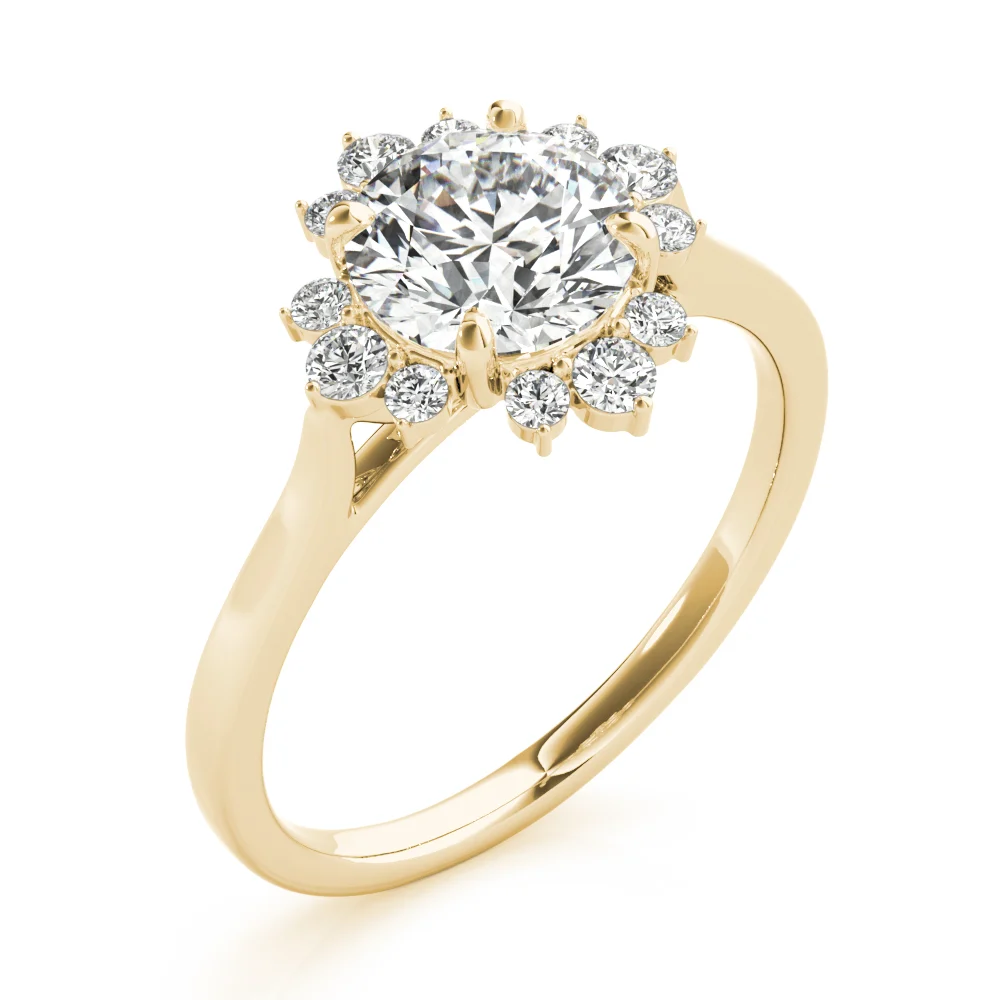 Round Scattered Halo Engagement Ring - Image 8