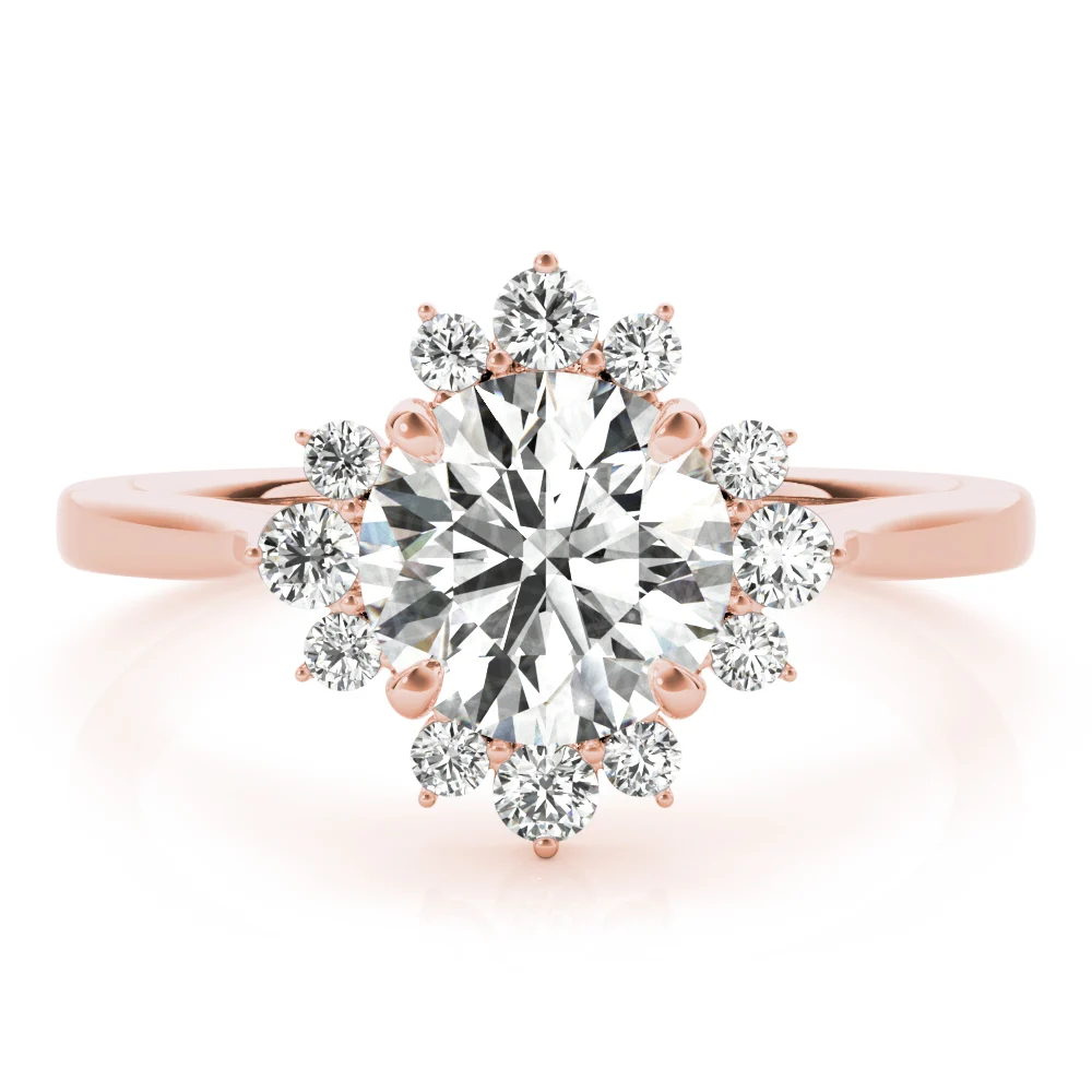 Round Scattered Halo Engagement Ring - Image 11