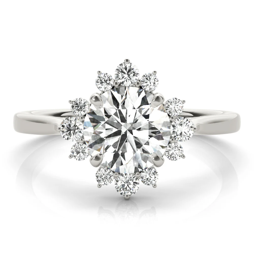Round Scattered Halo Engagement Ring - Image 3
