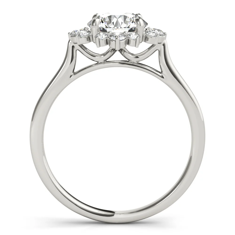 Round Scattered Halo Engagement Ring - Image 2