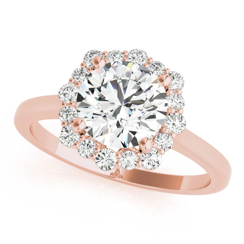 Solitaire Halo Prong Set Engagement Ring - Image 9