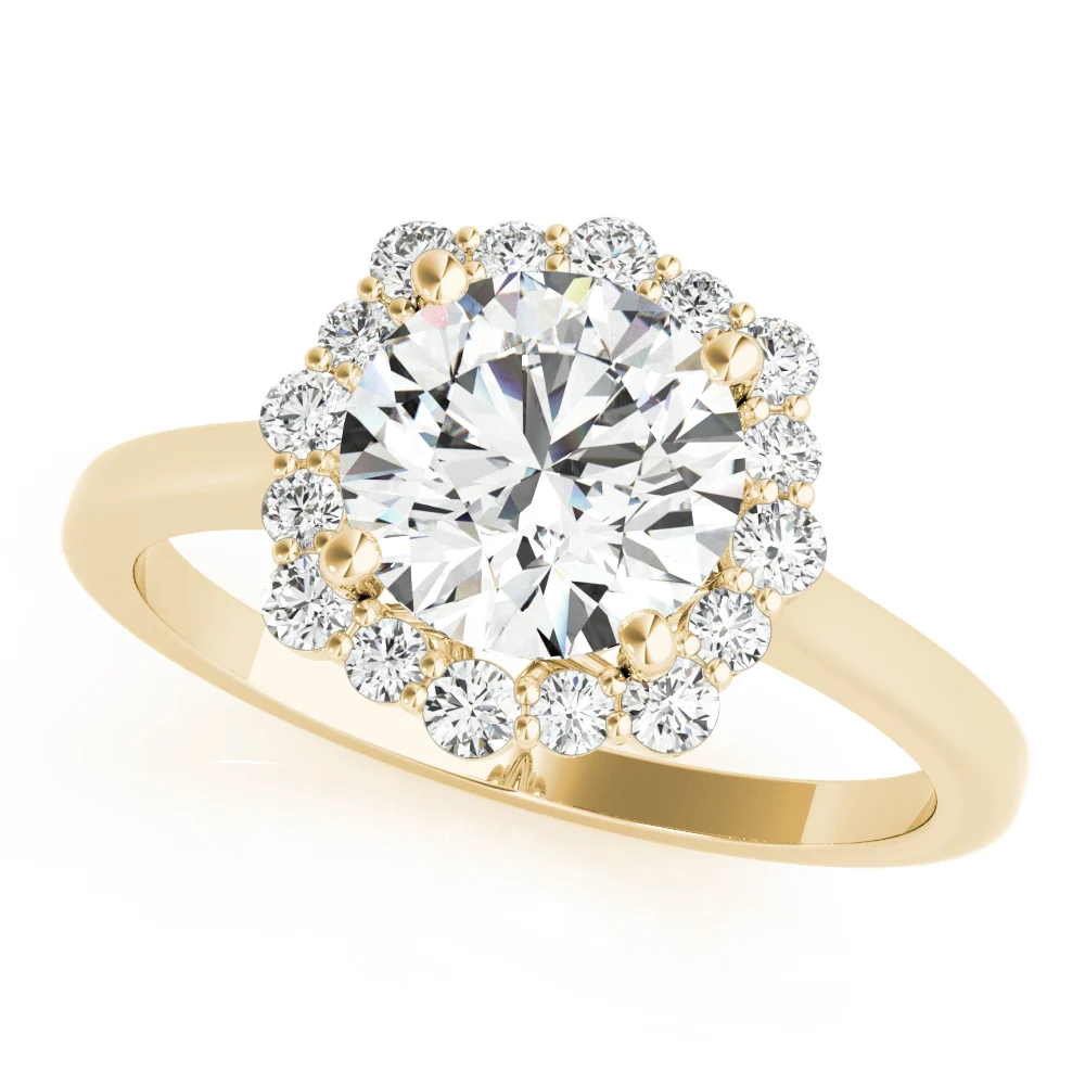 Solitaire Halo Prong Set Engagement Ring - Image 5